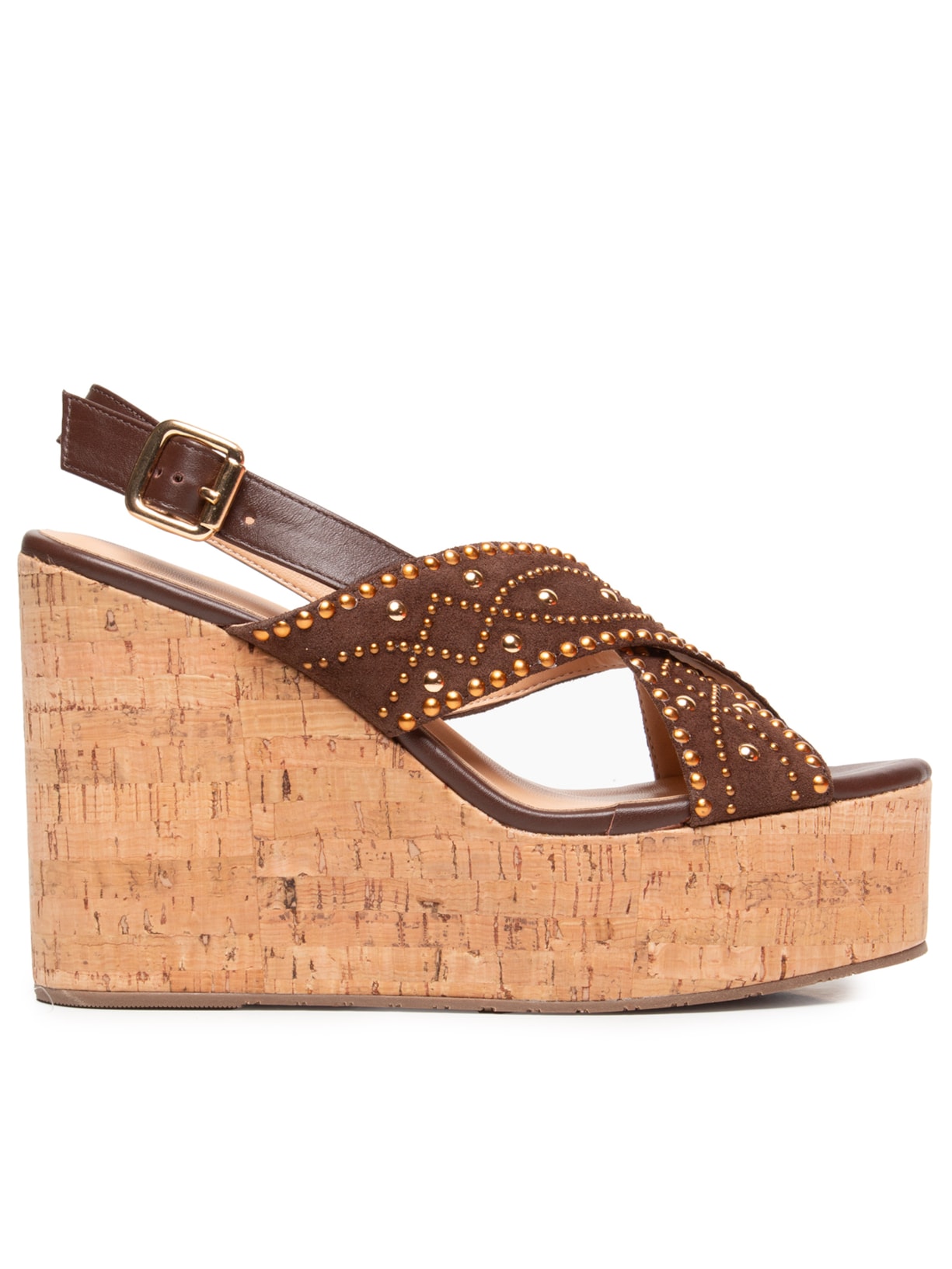 Sandália Feminina Camurção Grease Marrom Luiza Barcelos