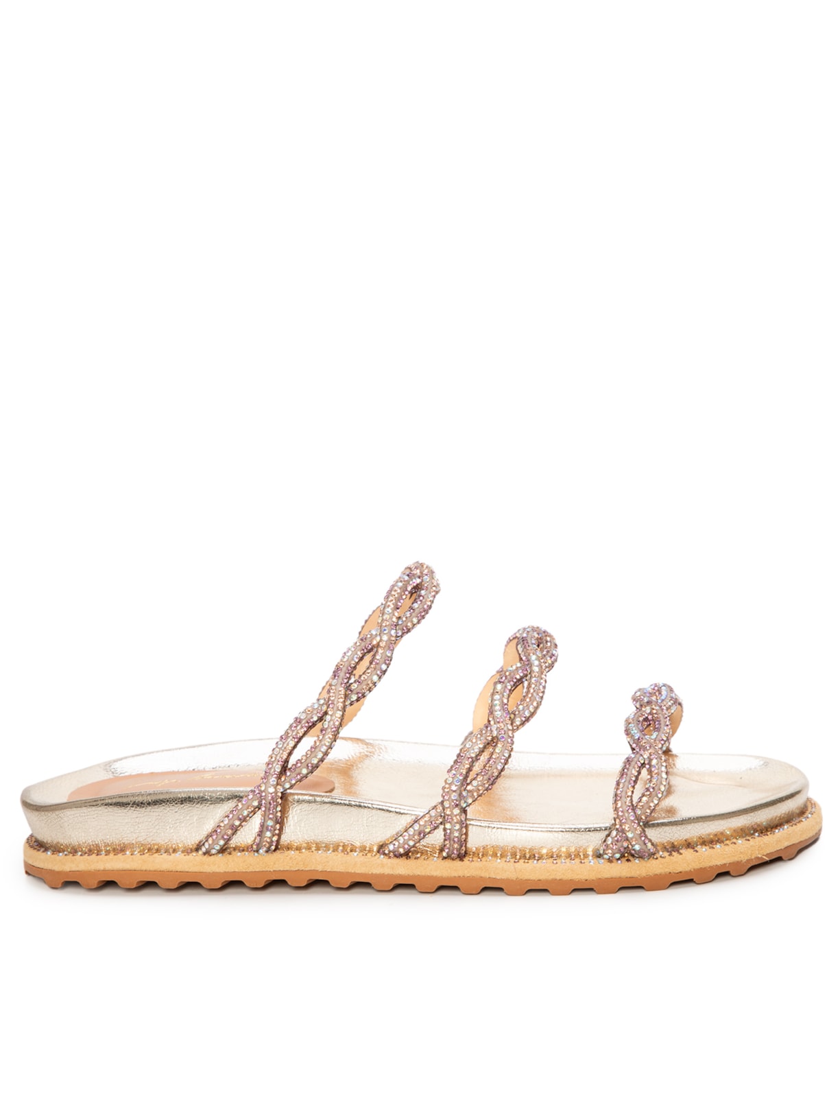 Sandália Feminina Capri Caramelo Grease Dourado Luiza Barcelos