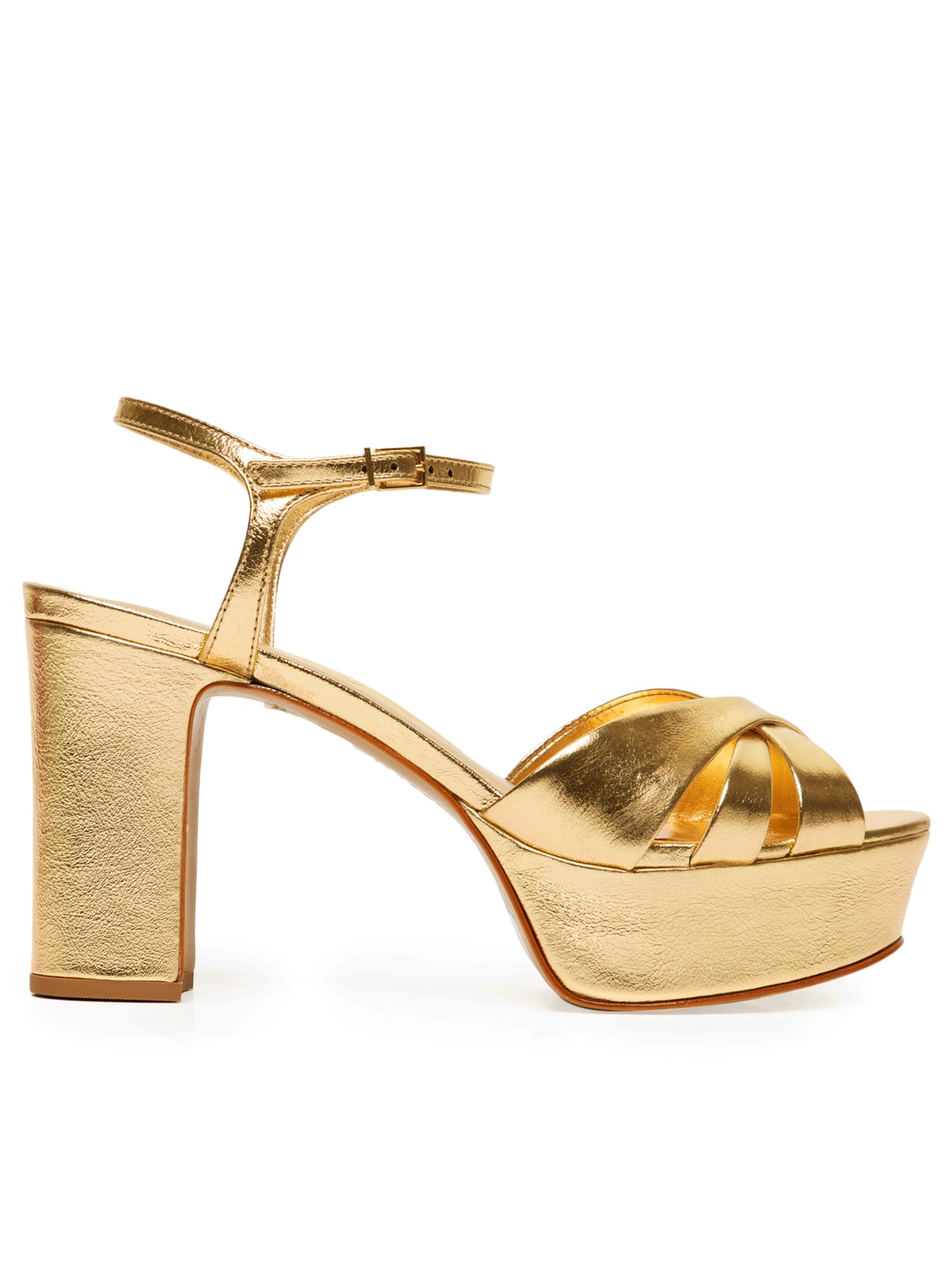 Sandália Feminina Carrie Couro - Dourado