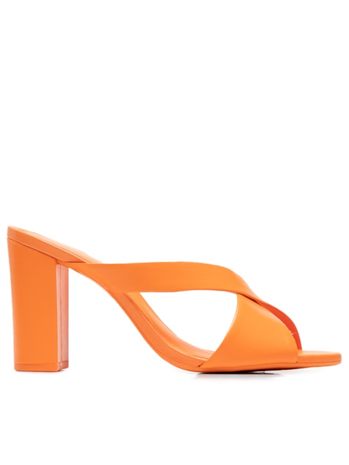 Sandália Feminina Cetim Open - Laranja