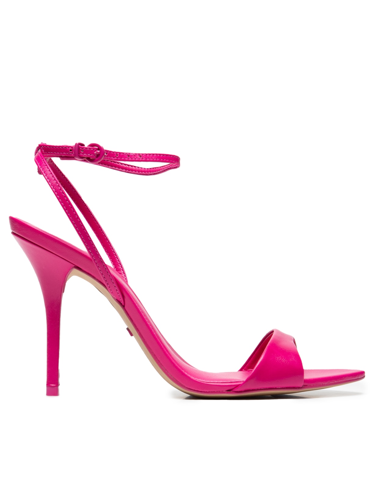 Sandália Feminina Cetim Salto Alto Fino - Rosa