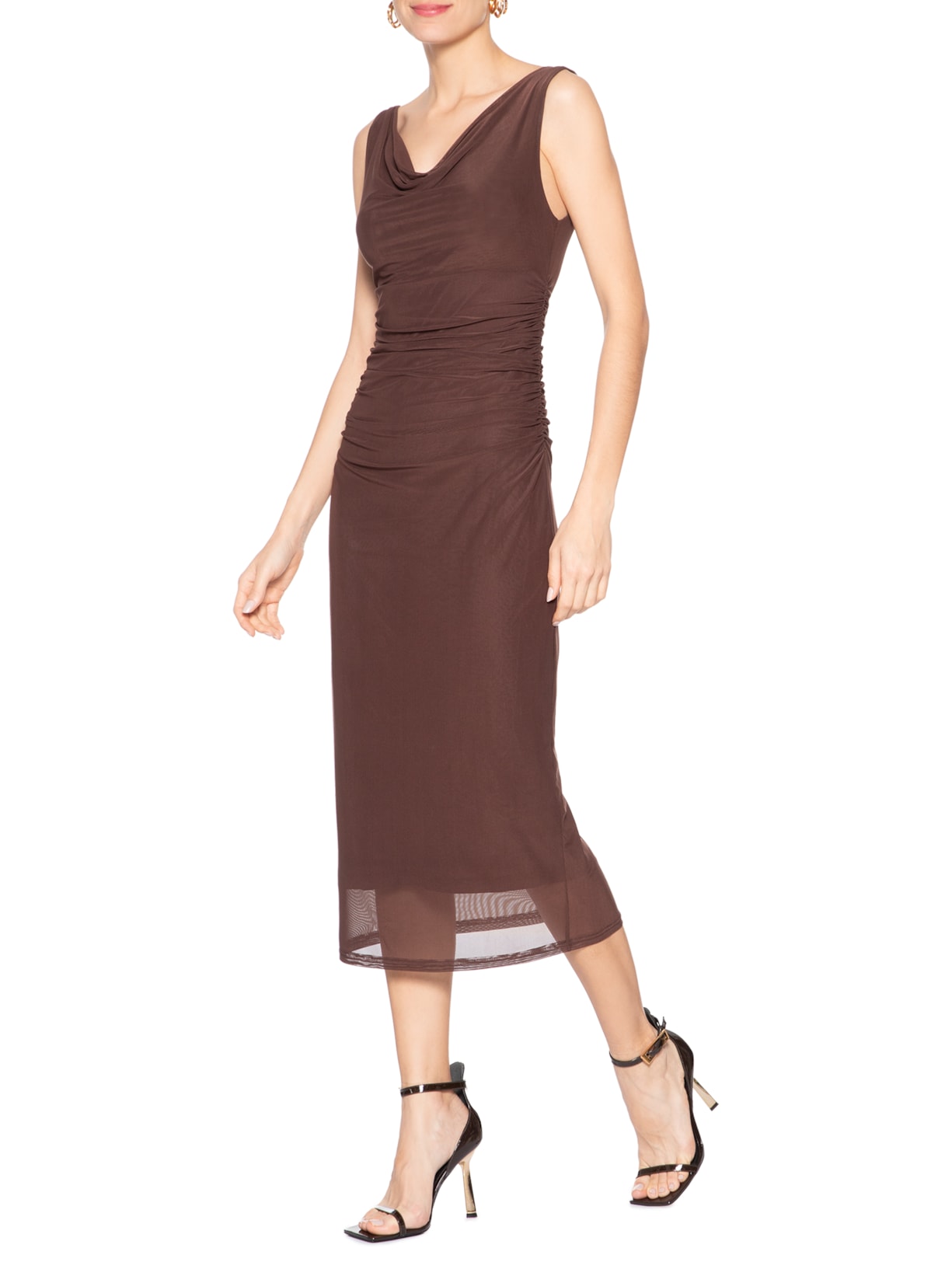 Sandália Feminina Ciara Couro Marrom Schutz