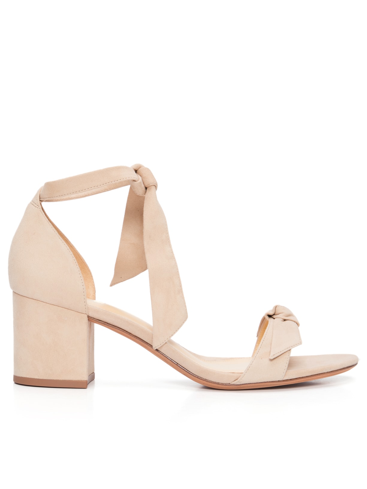 Sandália Feminina Clarita Block 60 Suede - Bege
