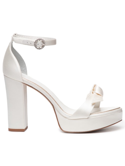 Sandália Feminina Clarita Platform Bridal 120 Fabric - Branco