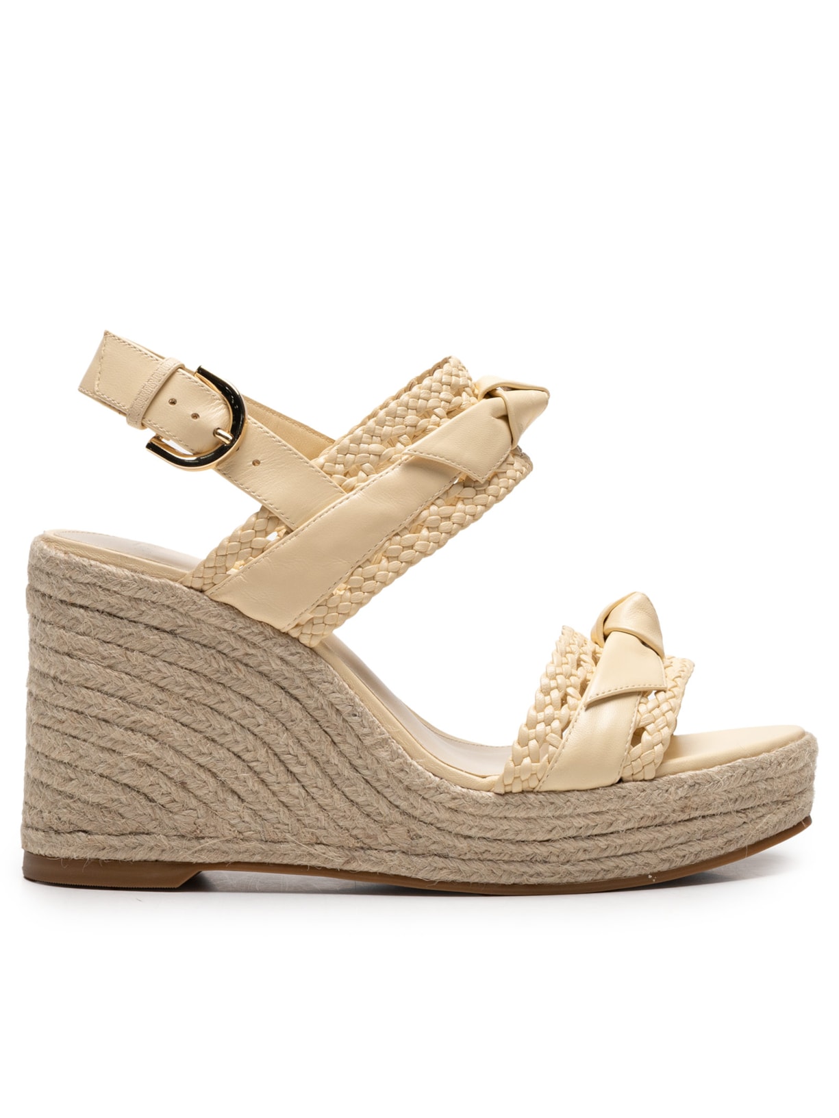 Sandália Feminina Clarita Tresse Wedge - Amarelo