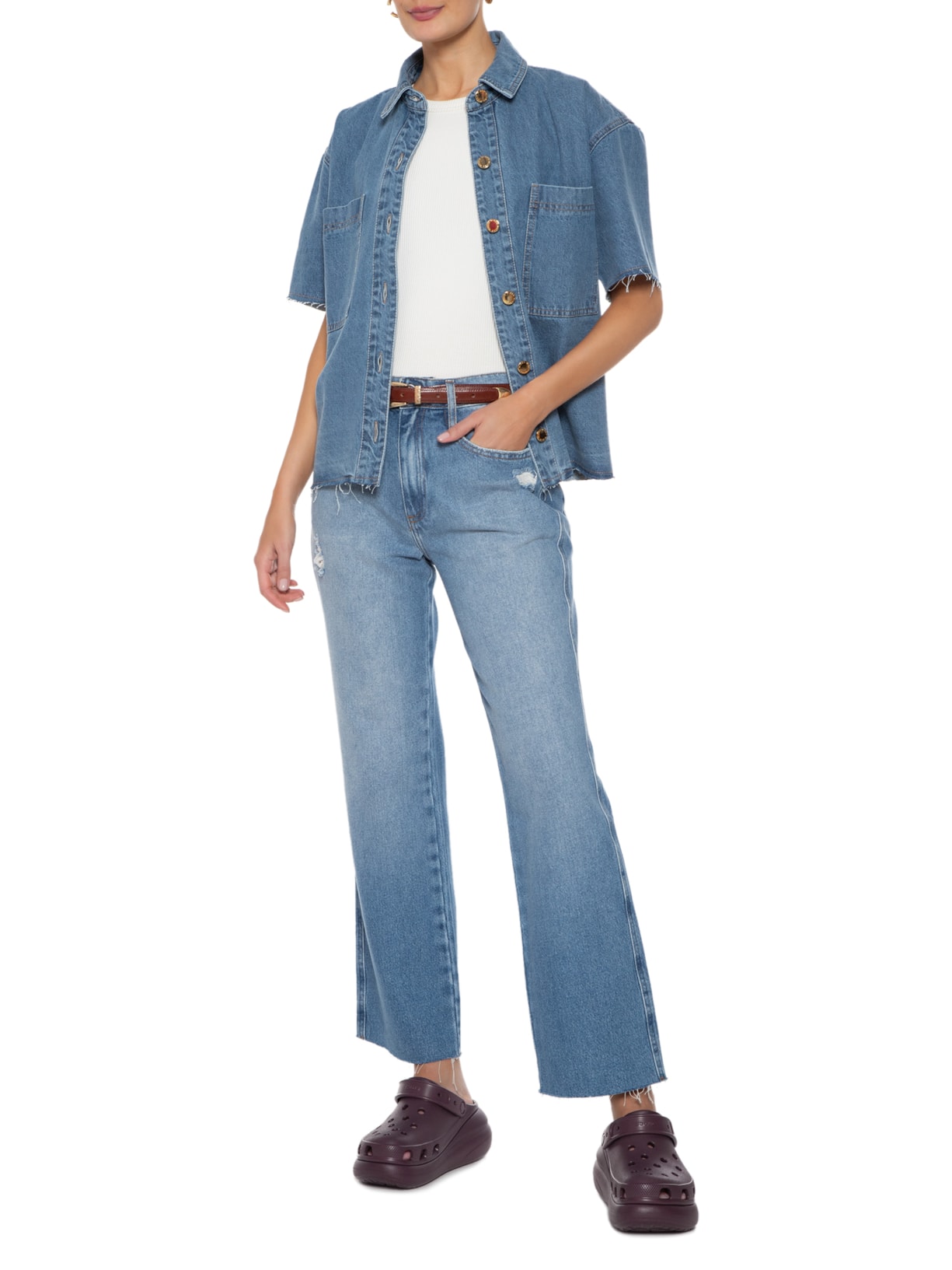 Sandália Feminina Classic Crush Clog Dark Cherry Vinho Crocs