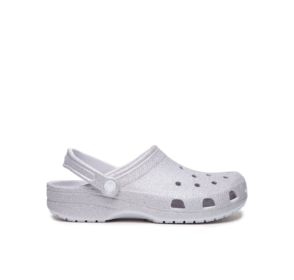 Sandália Feminina Classic Glitter Clog - Branco