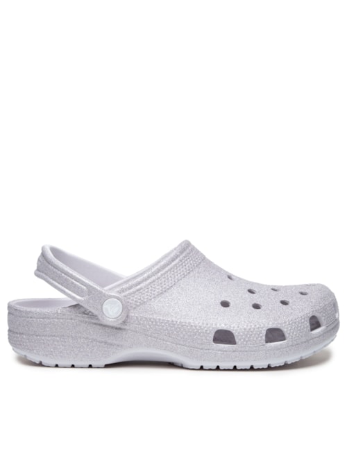 Sandália Feminina Classic Glitter Clog - Branco