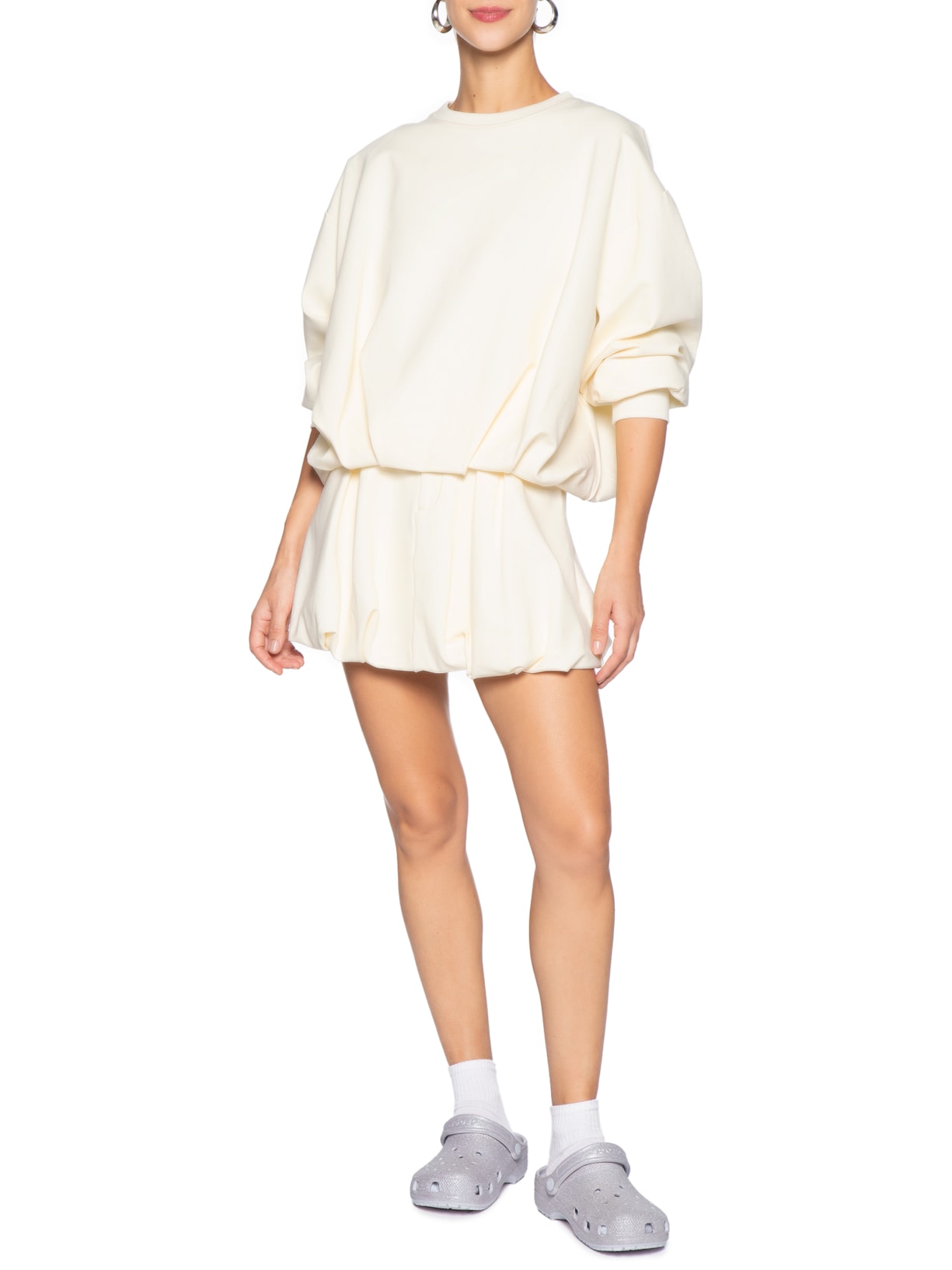 Sandália Feminina Classic Glitter Clog Branco Crocs