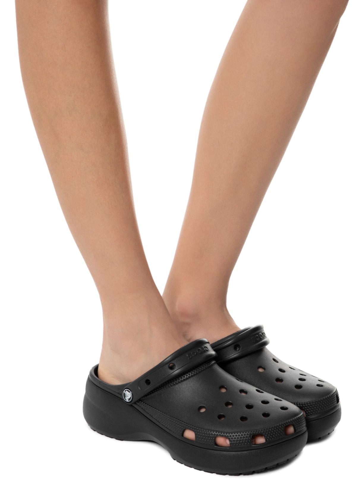 Crocs Sandália Feminina Classic Platform Lined Clog Preto