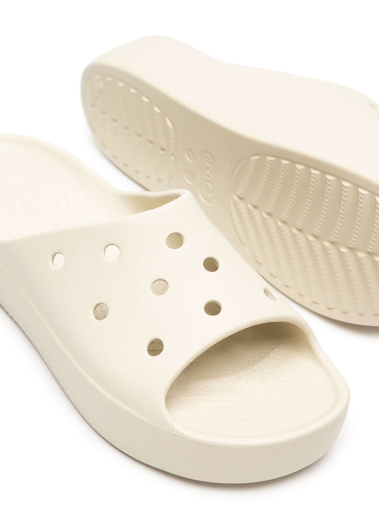 Sandália Feminina Classic Platform Slide Bege Crocs