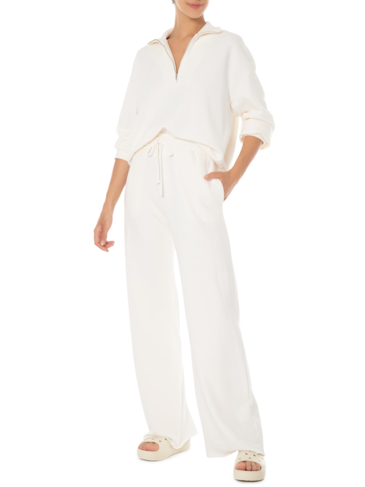 Sandália Feminina Classic Platform Slide Bege Crocs