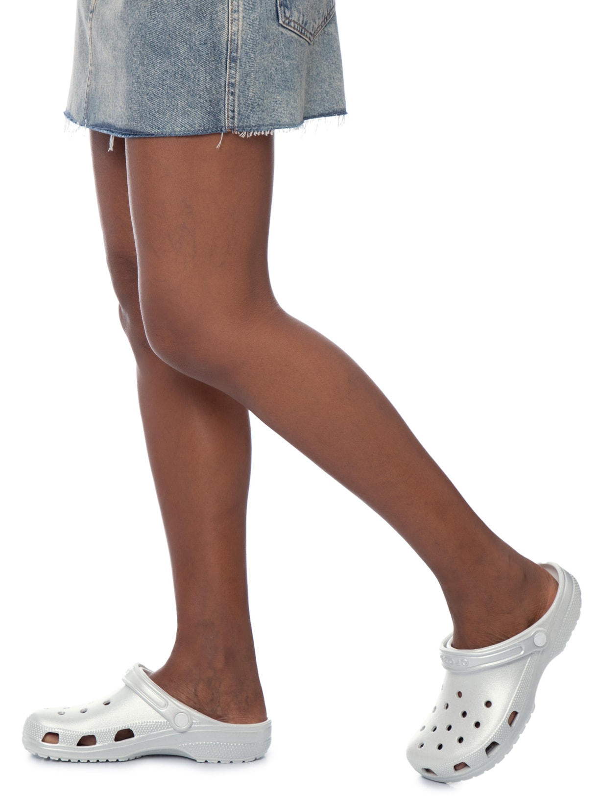 Sandália Feminina Classic Tinted Metallic Clog Prateado Crocs