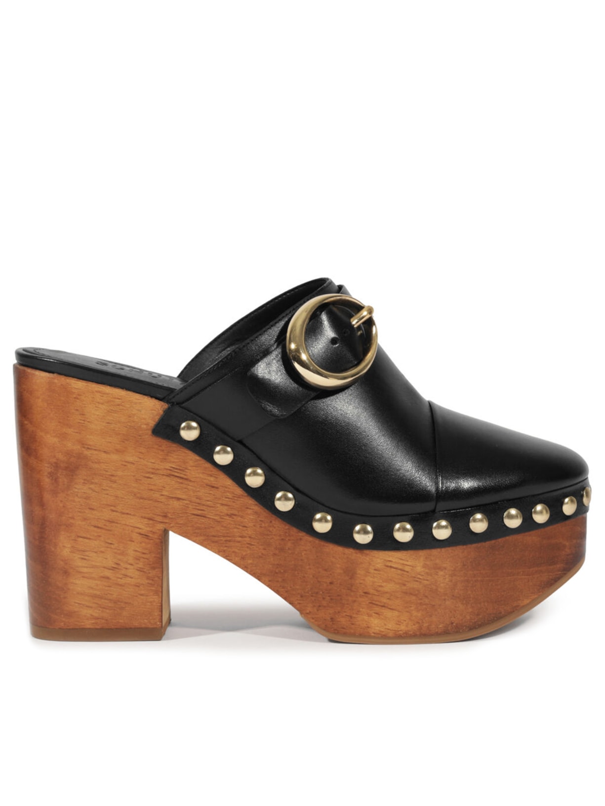 Sandália Feminina Clog Feminino Piper Couro - Preto