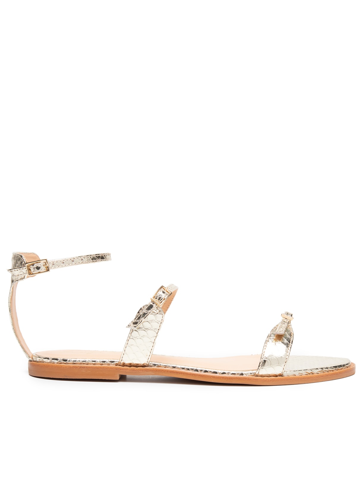 Sandália Feminina Cobra Metal Nude - Dourado