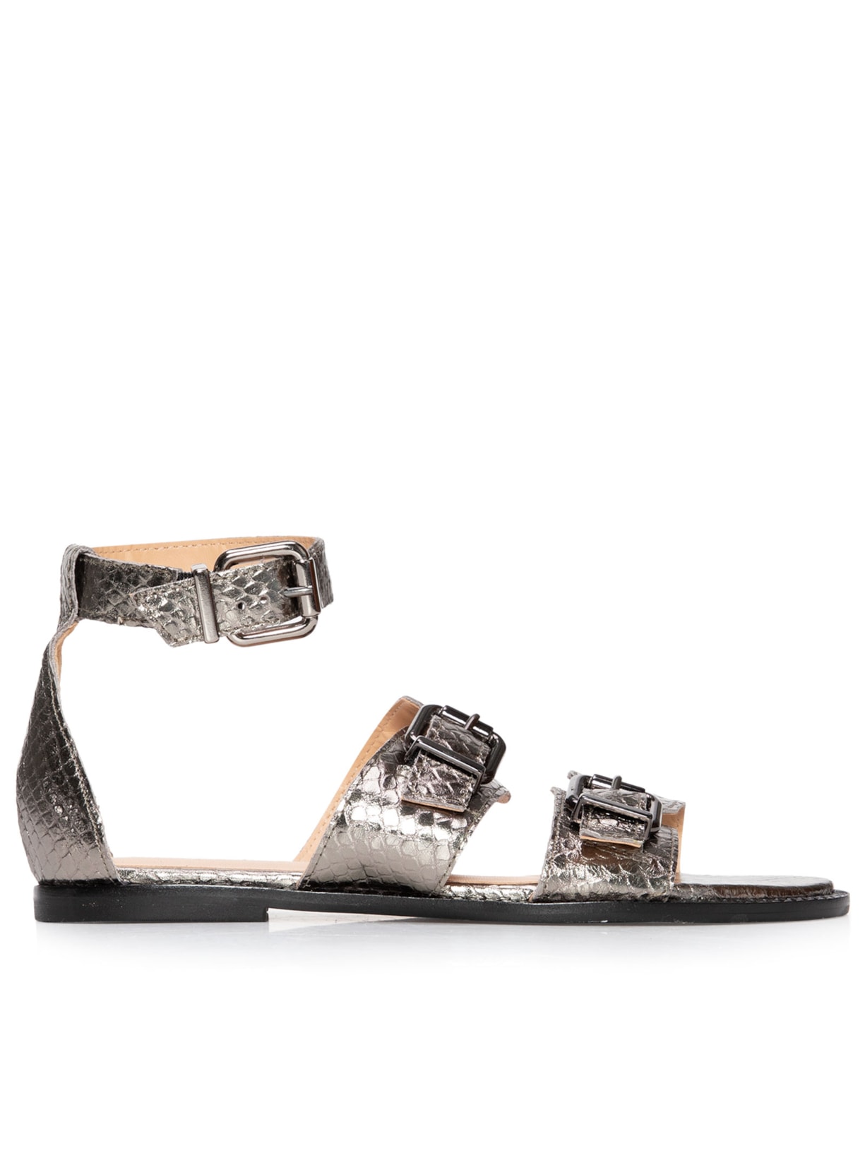 Sandália Feminina Cobra Metal Titanio - Prata