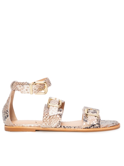 Sandália Feminina Cobra Saara Natural - Animal Print