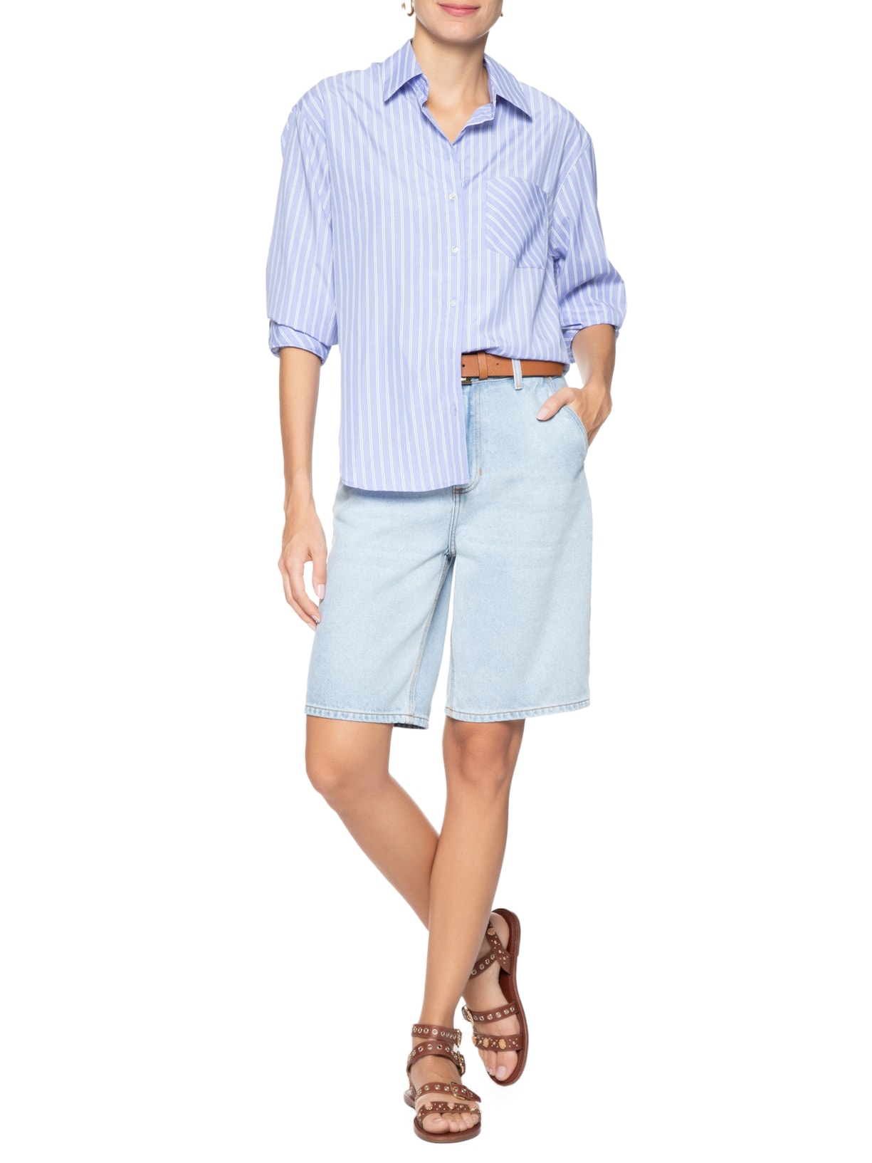 Sandália Feminina Com Ilhoses Marrom Vicenza