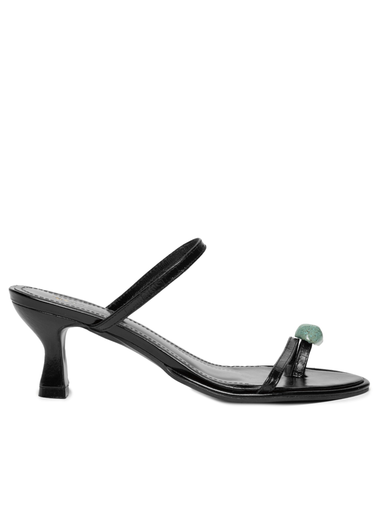 Sandália Feminina Com Tiras Finas Em Couro - Preto