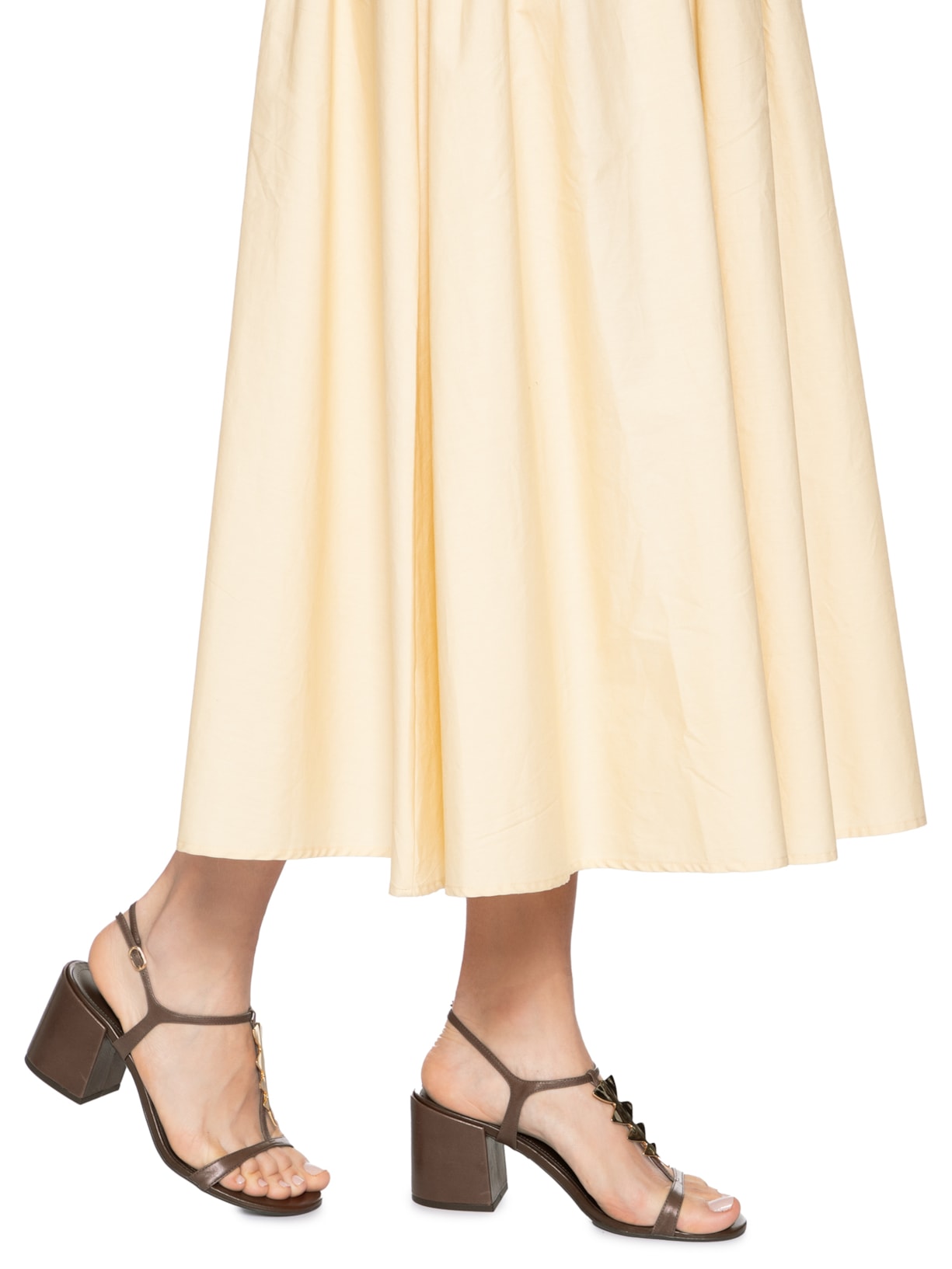 Sandália Feminina Couro Bloco Metais Marrom Arezzo + Lenny Niemeyer