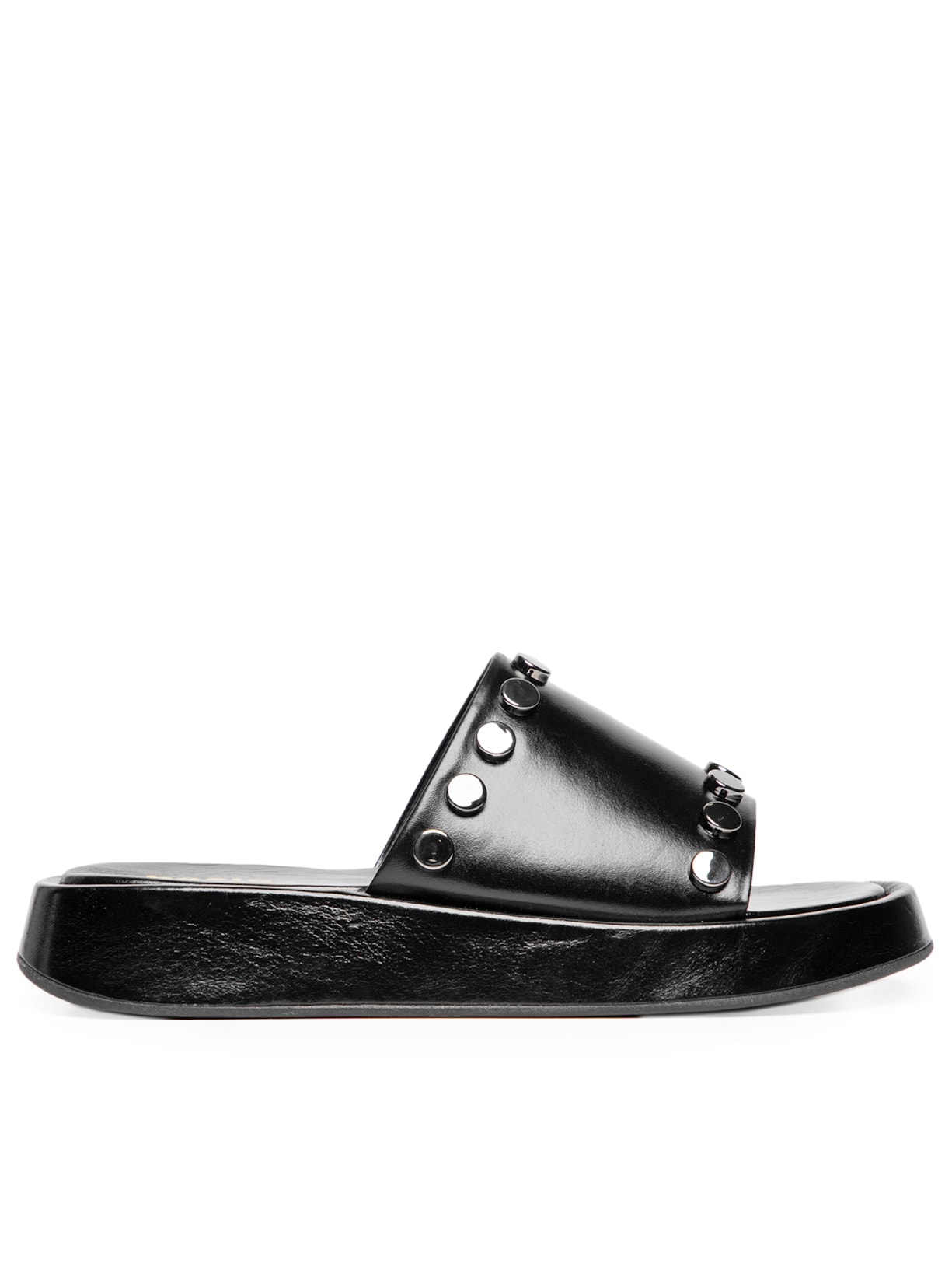 Sandália Feminina Couro Flatform - Preto