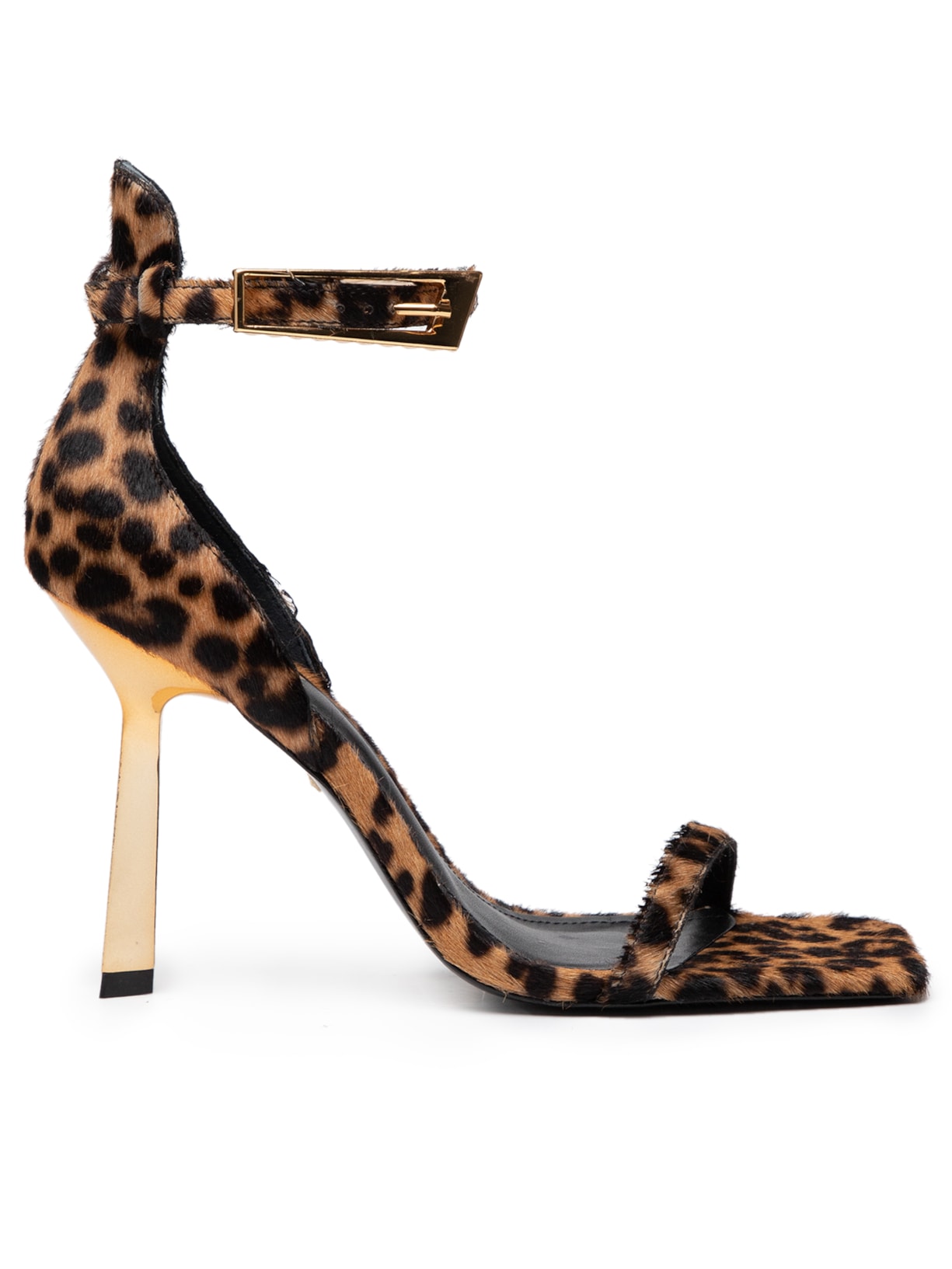 Sandália Feminina Couro Salto Alto Fino - Animal Print