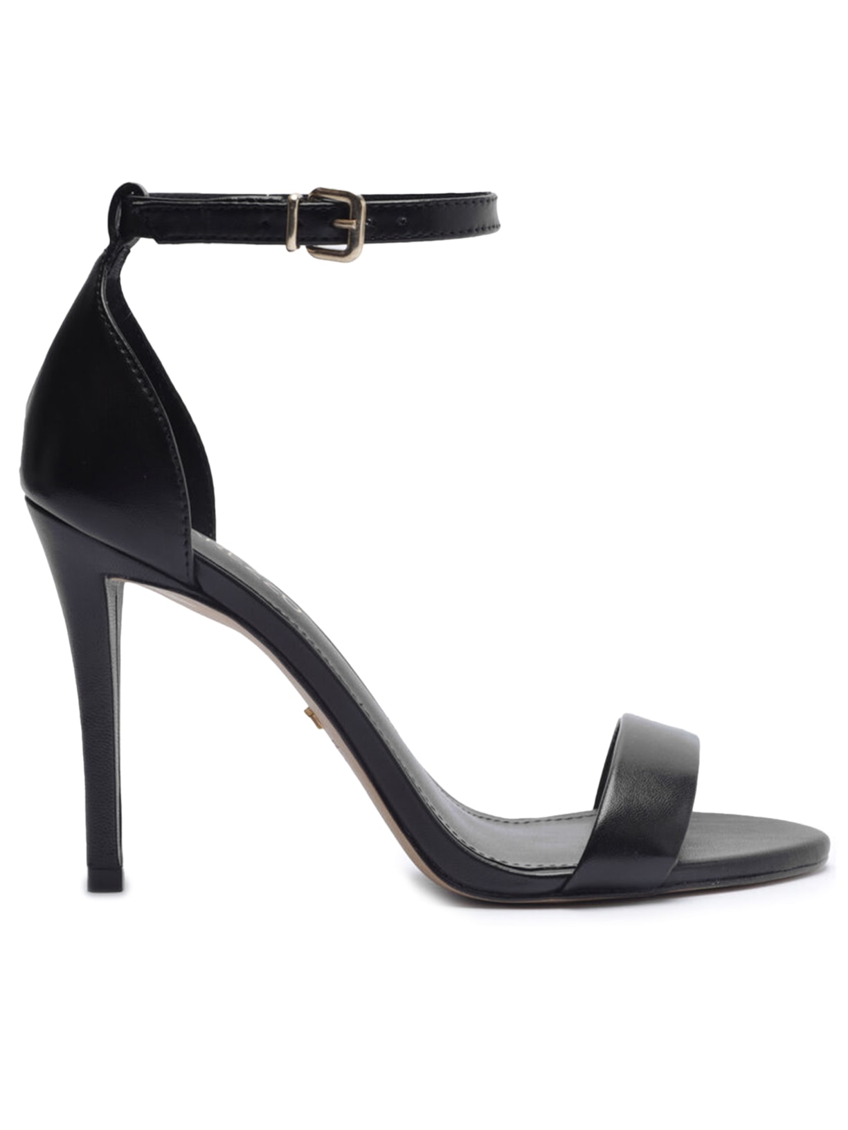 Sandália Feminina Couro Salto Alto Fino - Preto