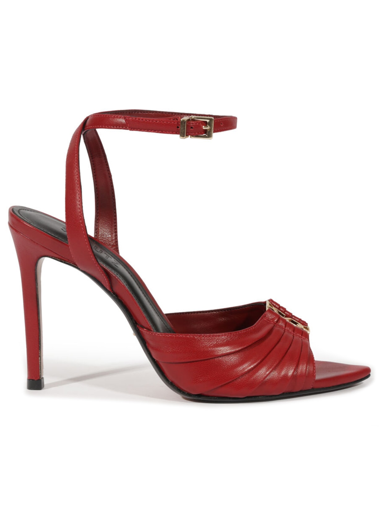 Sandália Feminina Couro Salto Alto Fino - Vermelho