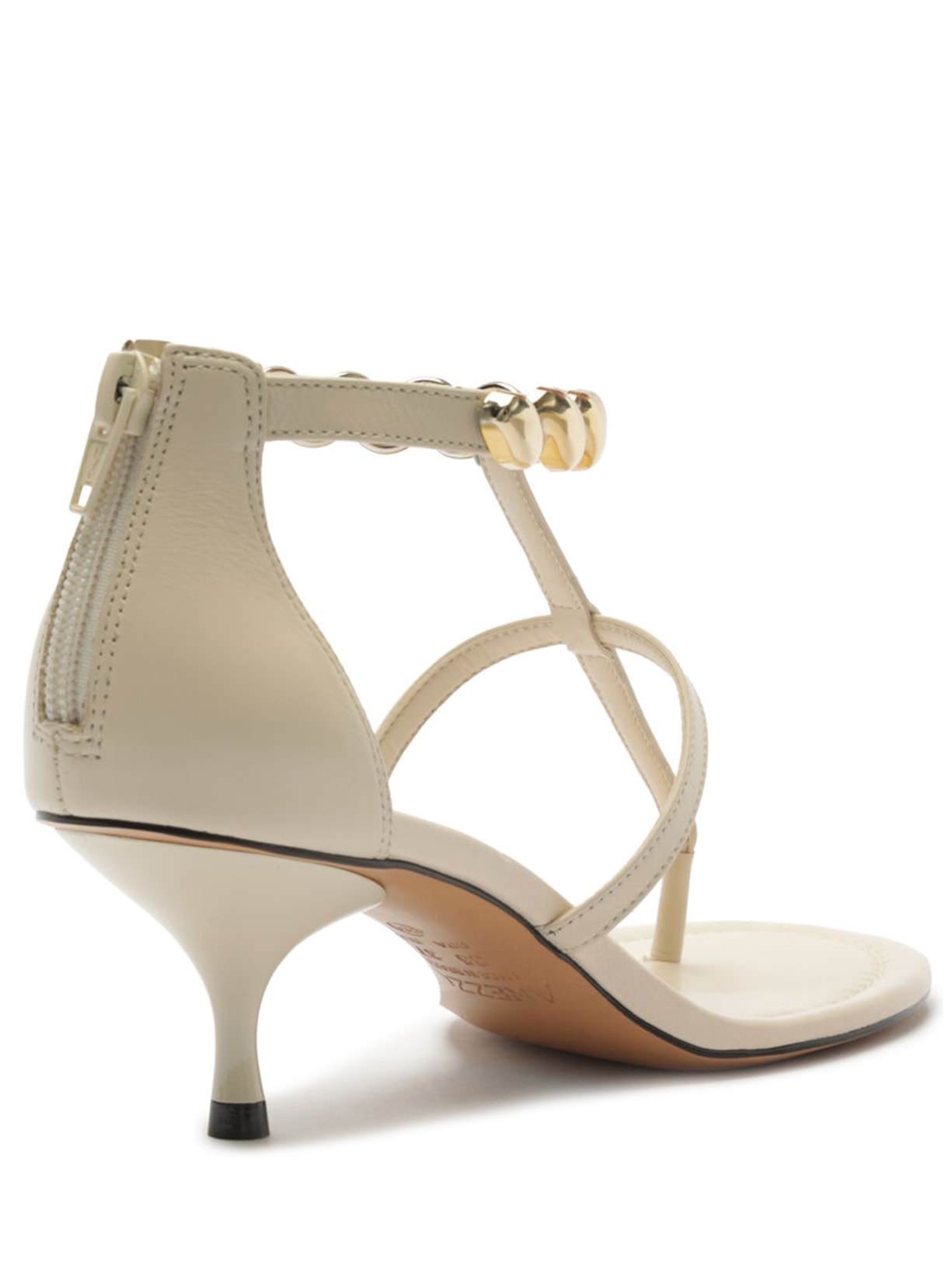 Sandália Feminina Couro Salto Kitten Thong Branco Arezzo + Lenny Niemeyer