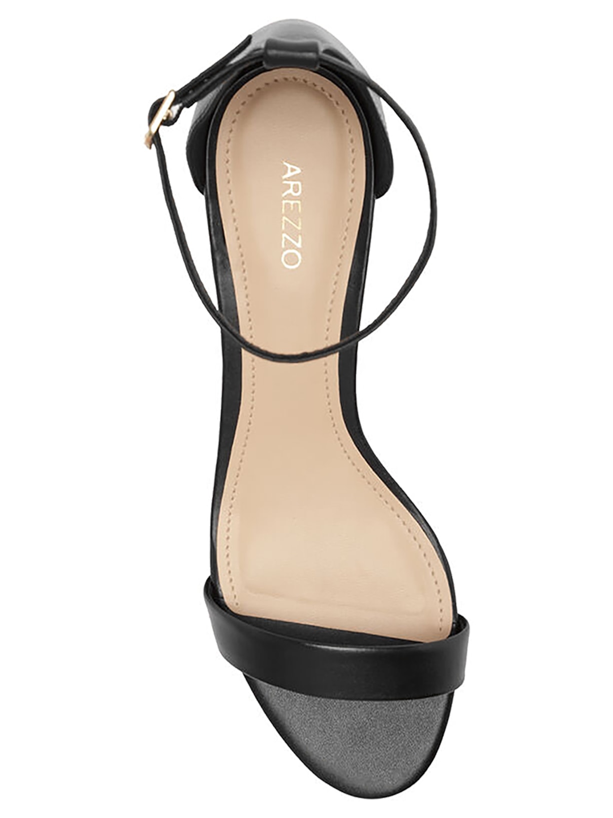 Sandália Feminina Couro Salto Médio Bloco Isabelli Preto Arezzo