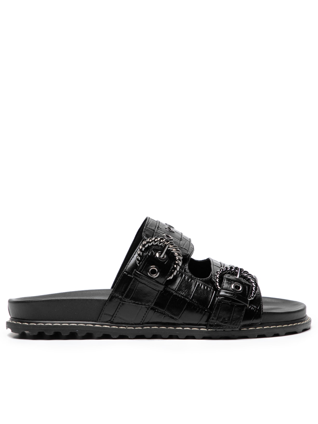 Sandália Feminina Croco Cairo - Preto