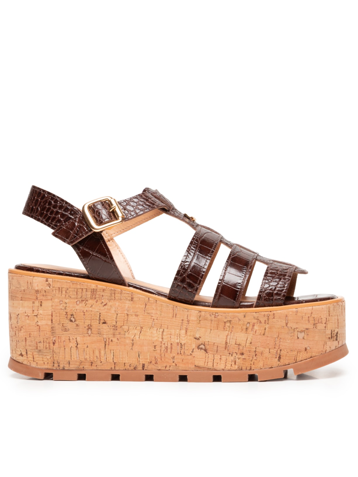 Sandália Feminina Croco Dacar - Marrom