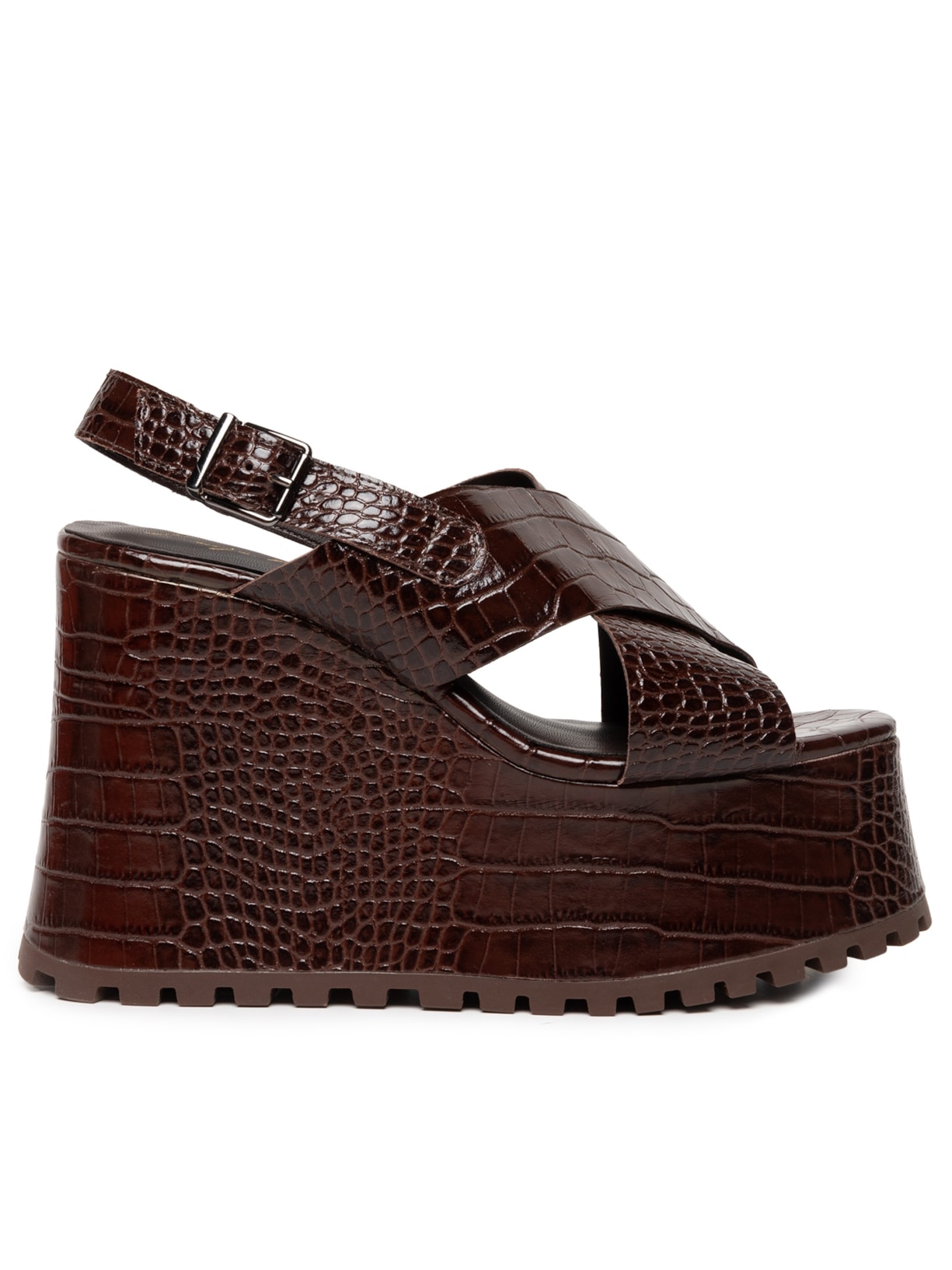 Sandália Feminina Croco Dacar - Marrom