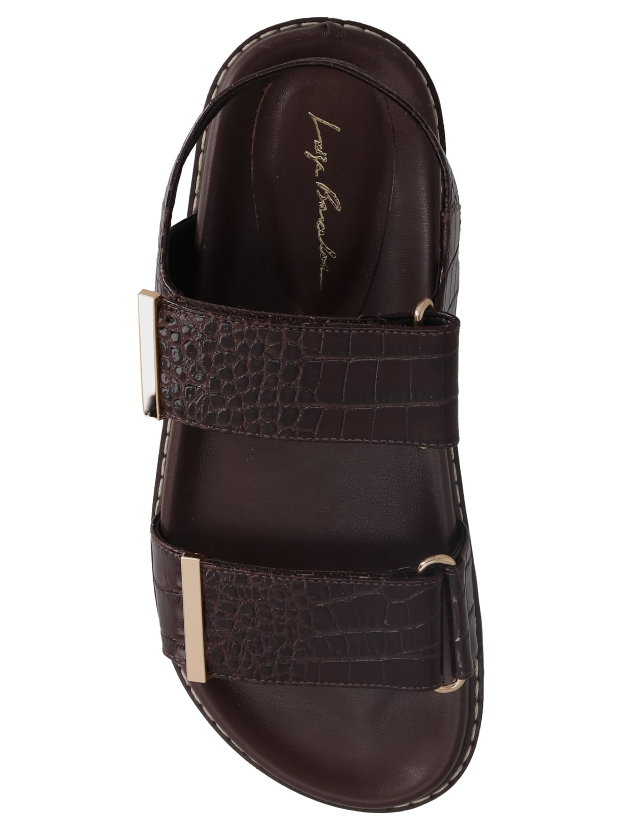 Sandália Feminina Croco Dacar Marrom Luiza Barcelos