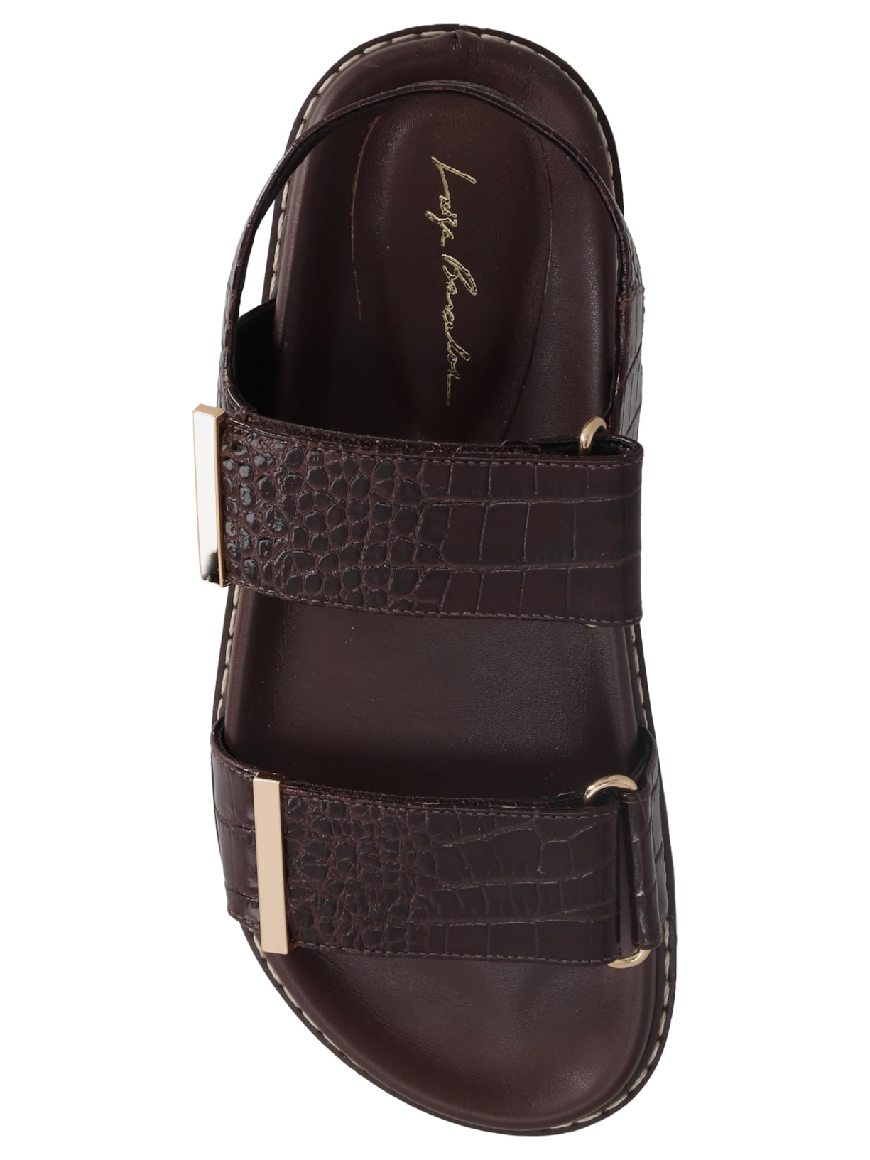 Sandália Feminina Croco Dacar Marrom Luiza Barcelos