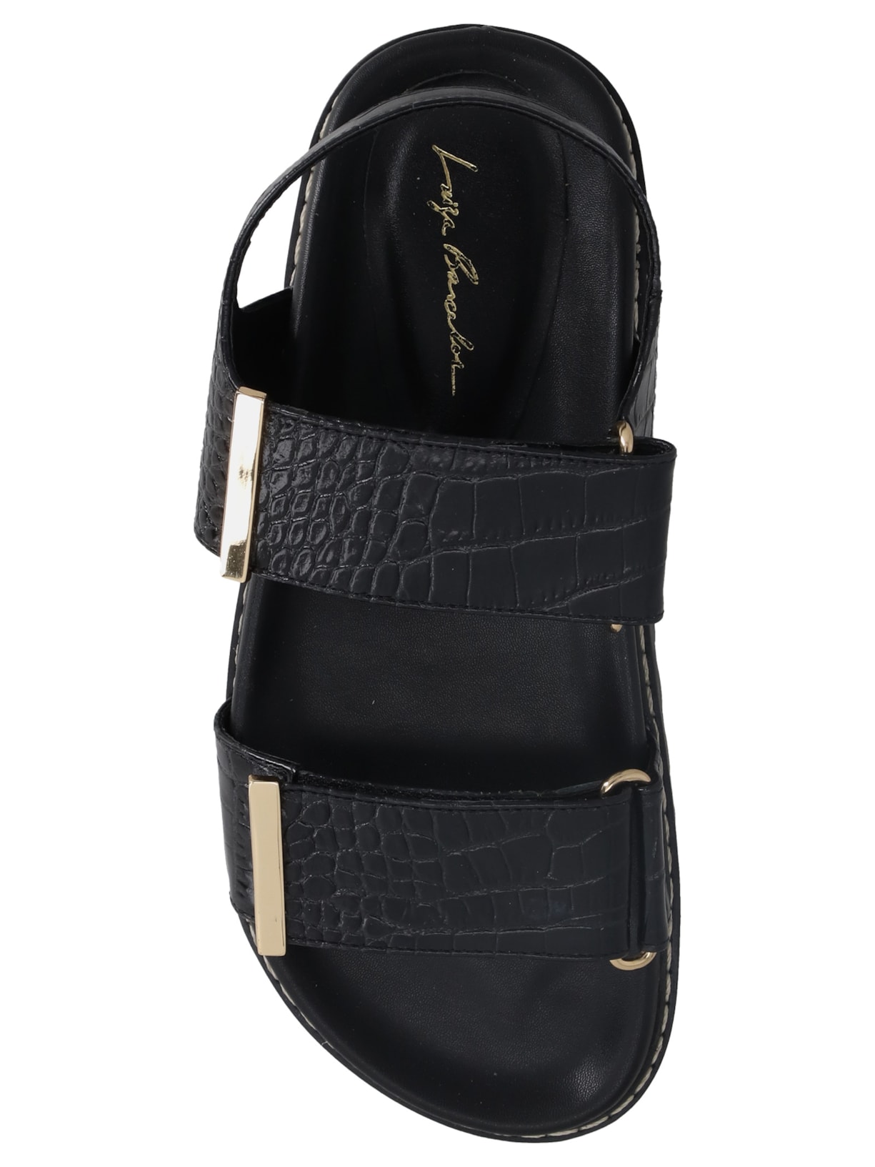 Sandália Feminina Croco Dacar Preto Luiza Barcelos