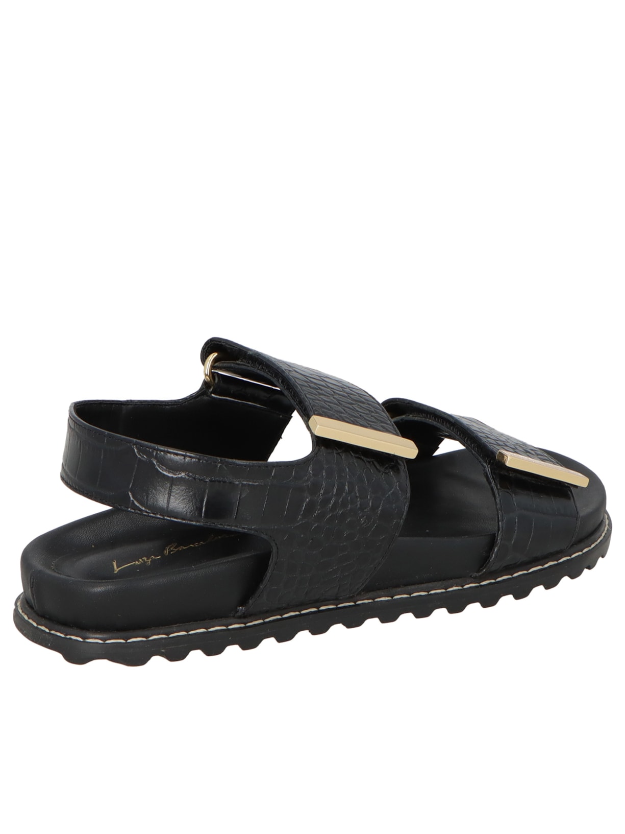 Sandália Feminina Croco Dacar Preto Luiza Barcelos