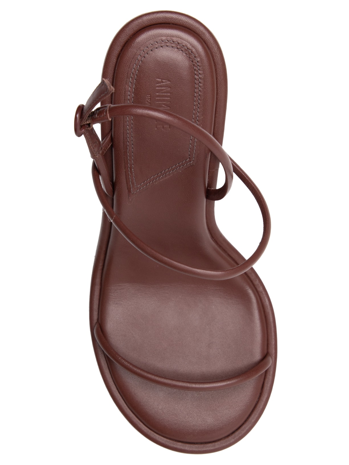 Sandália Feminina De Couro Clássica Marrom Animale