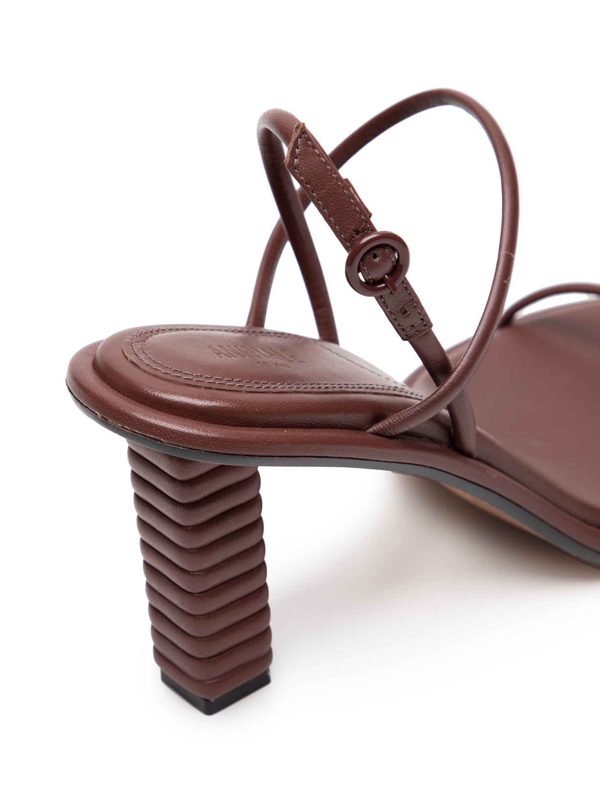 Sandália Feminina De Couro Clássica Marrom Animale