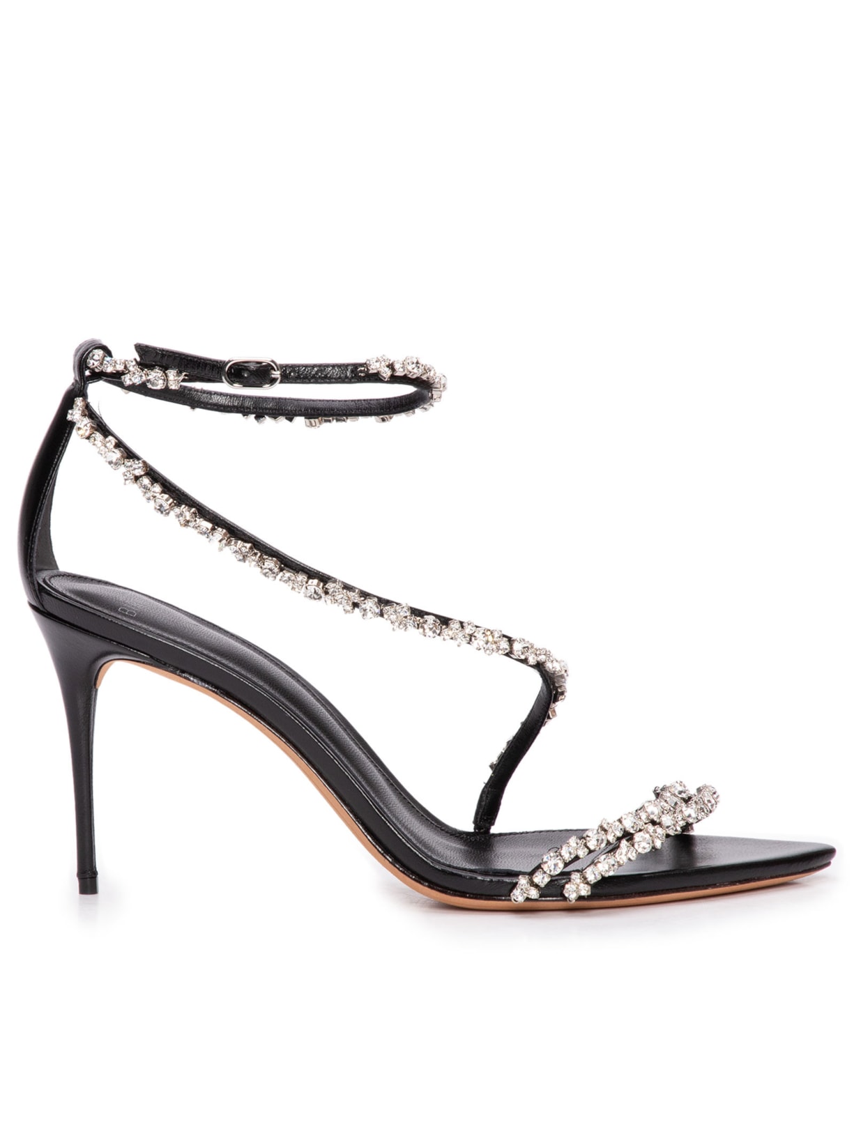 Sandália Feminina Demi 85 Crystals - Preto