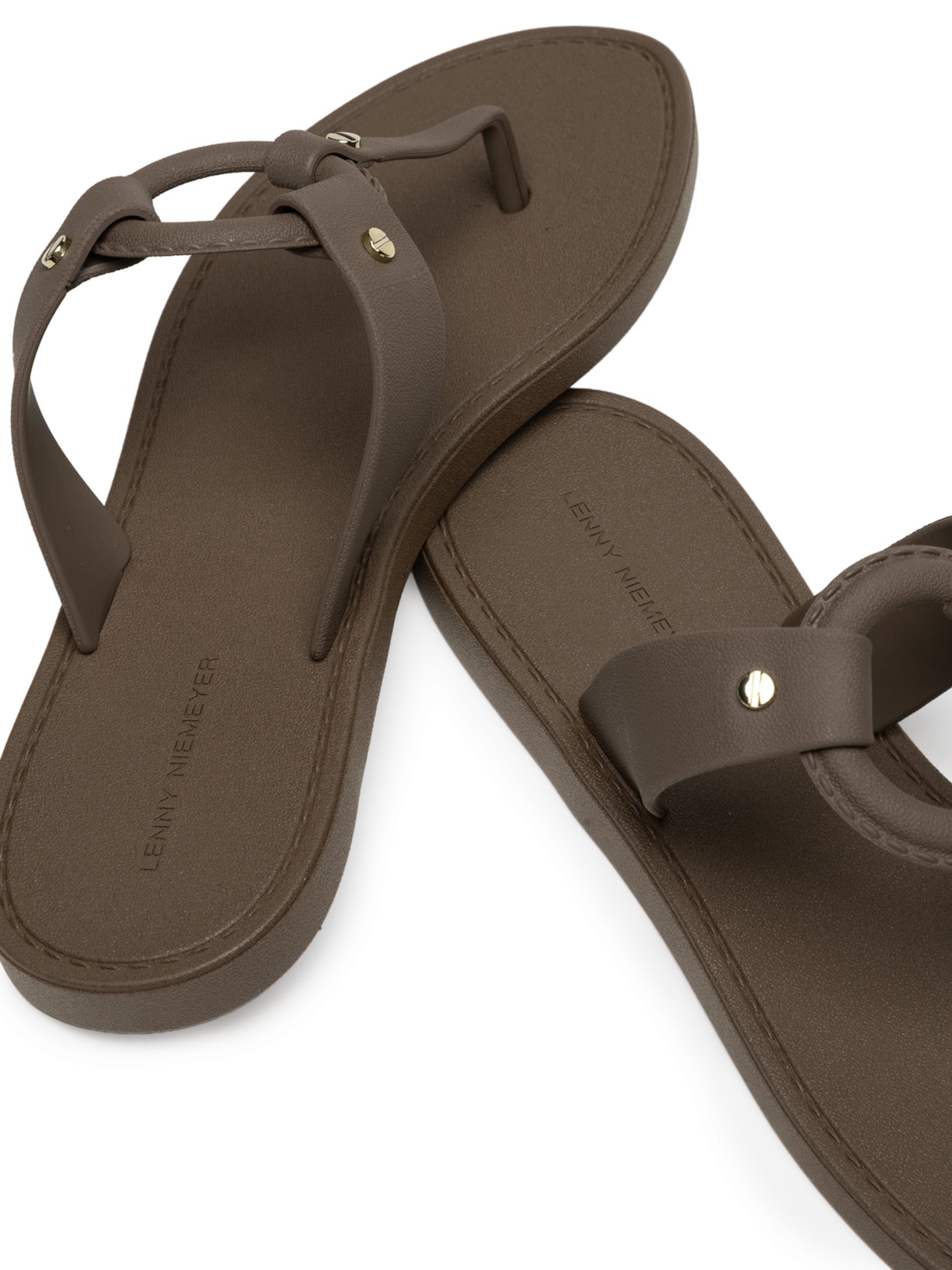 Sandália Feminina Elo Rebites Marrom Lenny Niemeyer