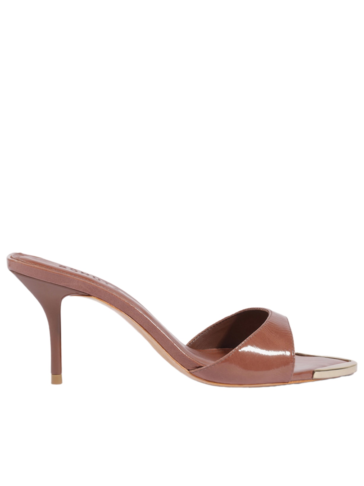 Sandália Feminina Elodie Chrome Couro Marrom Schutz