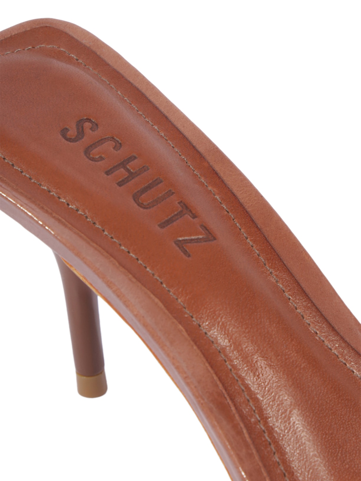 Sandália Feminina Elodie Chrome Couro Marrom Schutz
