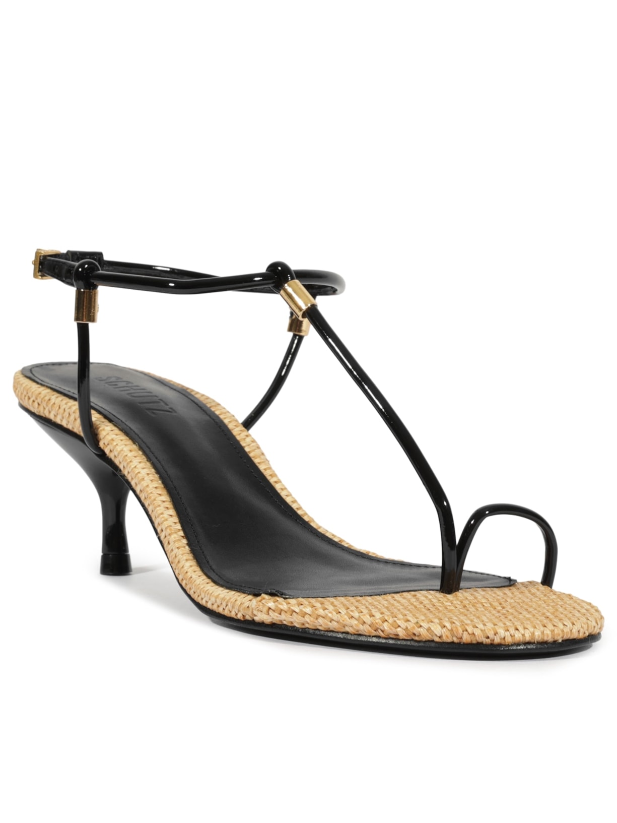 Sandália Feminina Elsha Couro Preto Schutz