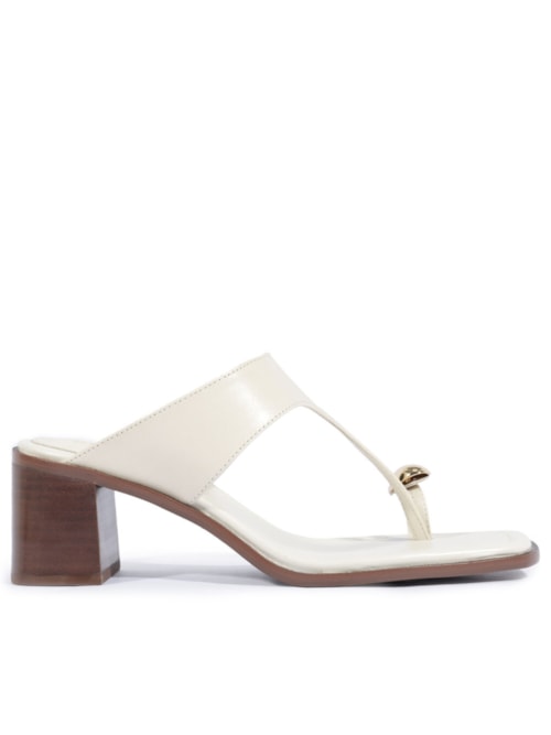 Sandália Feminina Elysa Mule Couro - Branco