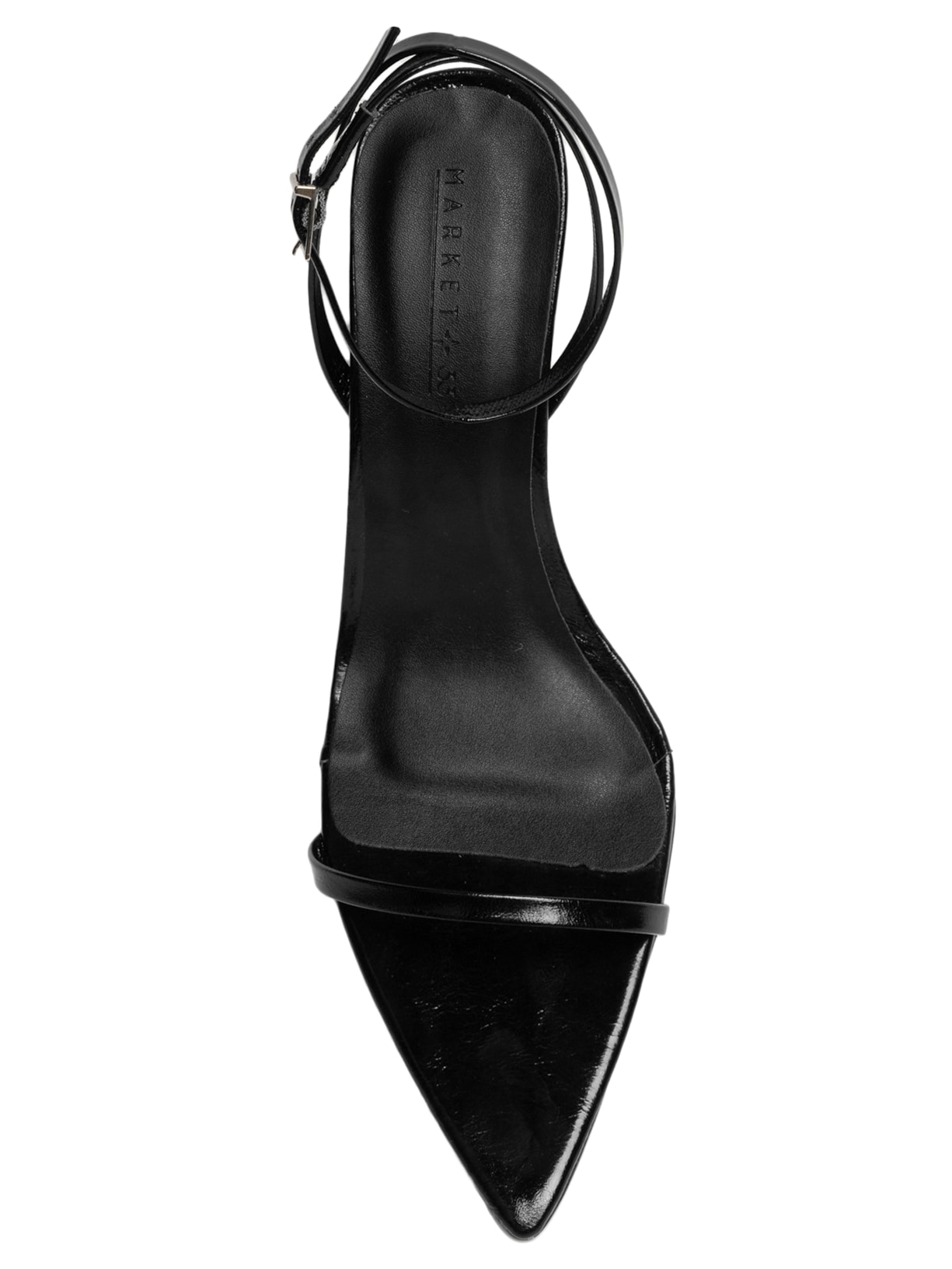 Sandália Feminina Em Couro Com Salto Anabela Preto Market 33