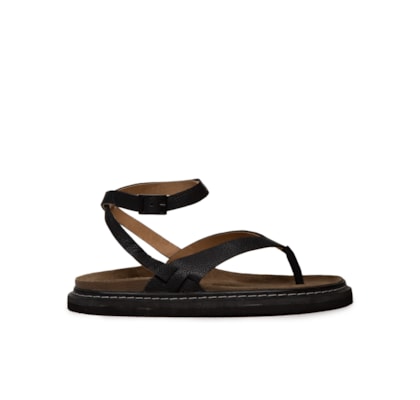 Sandália Feminina Em Couro - Preto