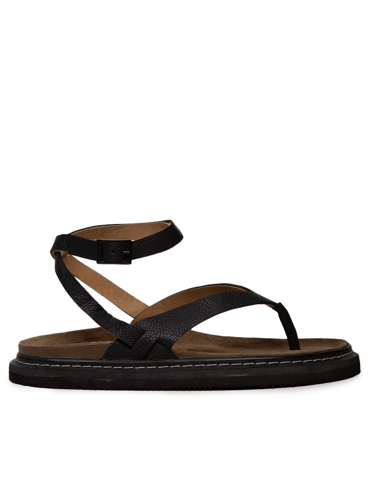 Sandália Feminina Em Couro - Preto