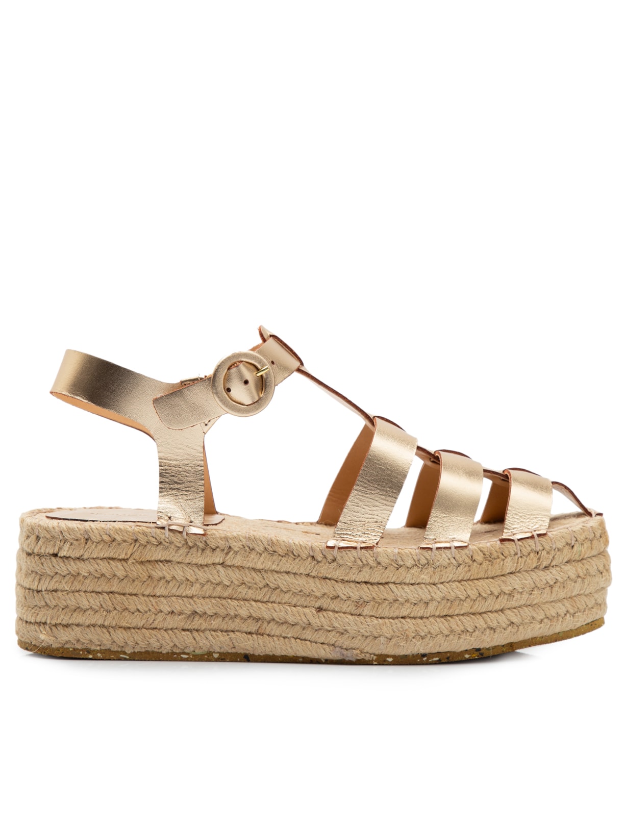 Sandália Feminina Fisherman Metalizada - Dourado