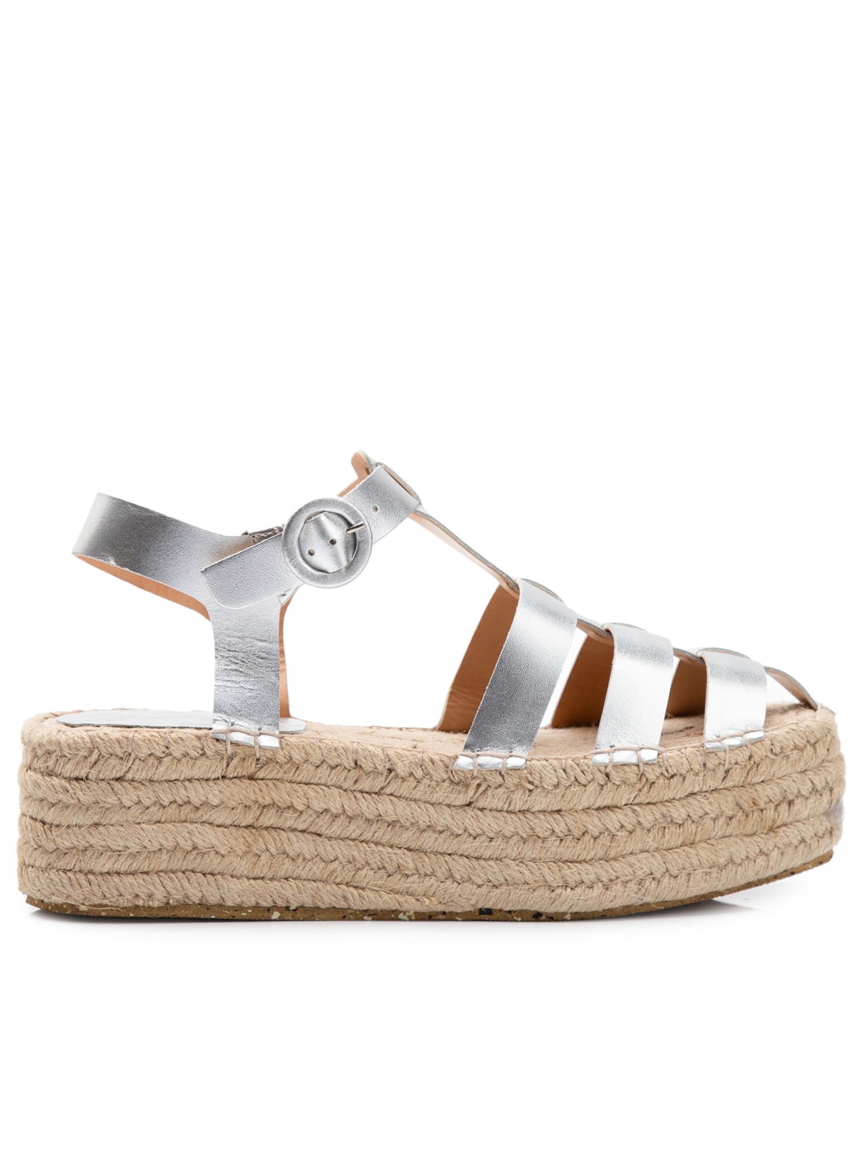 Sandália Feminina Fisherman Metalizada - Prata